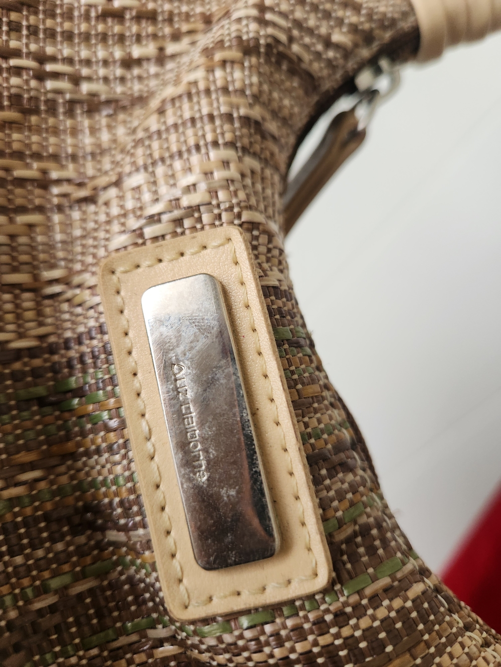 Liz Claiborne Beige Woven Mini Shoulder Bag with Braided Handle - Picture 4 of 10